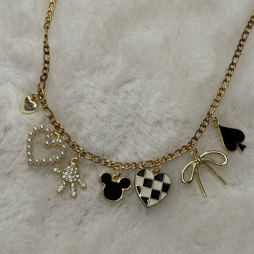 18K Gold Plated Mickey Charm Disney Necklace - Picture 3 of 4